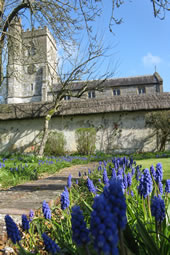 Enford Church is next to the Enford House cottage in Wiltshire